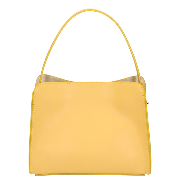 Bolso de mano de mujer de un compartimento en piel arrugada, con bandolera extraíble. Producto artesanal italiano.