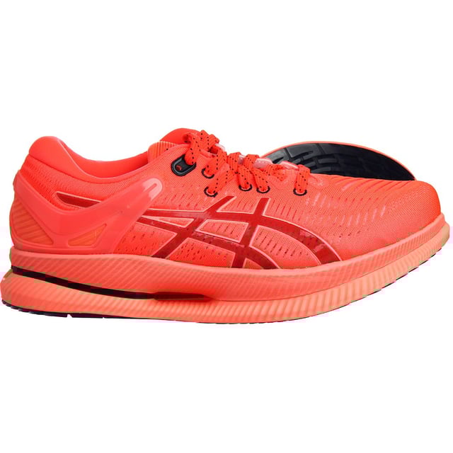 The ASICS MetaRide Men's Running Trainers are a remarkable fusion of cutting-edge technology and innovative design, engineered to provide exceptional comfort, energy efficiency, and performance for male runners. These trainers represent the pinnacle of ASICS' commitment to pushing the boundaries of running shoe technology. Here's an in-depth look at the key features of the ASICS MetaRide Men's Running Trainers:

Key Features:

 Guidesole Technology:  The MetaRide trainers are characterized by the groundbreaking Guidesole technology. This technology employs a curved sole design that promotes a more efficient running gait. It reduces ankle flexion, leading to smoother transitions from heel to toe and conserving energy during your runs.

 FlyteFoam Propel Midsole:   The FlyteFoam Propel midsole provides lightweight and responsive cushioning, offering both comfort and durability. It reduces the overall weight of the shoe while maintaining a high level of energy return, aiding in maintaining speed and efficiency.

 Gel Cushioning Technology:   These trainers feature Gel cushioning in the rearfoot to absorb shock upon impact, reducing the risk of impact-related injuries during your runs.

 AHAR Rubber Outsole:   The ASICS High Abrasion Rubber (AHAR) outsole offers excellent traction and durability, ensuring stability and grip on various surfaces.

 Seamless Construction:   The trainers have a seamless construction to minimize friction and reduce the risk of irritation or blisters, even during longer runs.

 Breathable Upper:   The upper of the shoe is constructed from a breathable mesh material that keeps your feet cool and well-ventilated during runs. This helps prevent discomfort and blisters.

 OrthoLite X-40 Sockliner:   The OrthoLite X-40 sockliner enhances cushioning, moisture management, and breathability. It can be removed if you prefer to use custom orthotics.

 MetaClutch Technology:   The MetaClutch technology offers an external heel counter that enhances heel support and ensures a secure fit, reducing the risk of heel slippage.

 Reflective Details:   Safety is paramount, especially for running in low-light conditions. Reflective elements on the shoe increase visibility during dawn or dusk runs, enhancing your safety on the road.

 Stylish Design:   The MetaRide trainers feature a modern and sleek design that combines performance and style, allowing you to run with confidence and look great doing it.

 ASICS Quality:   ASICS is known for its commitment to quality and innovation in running footwear, and the MetaRide Men's Running Trainers maintain this reputation by providing exceptional performance for male runners.

The ASICS MetaRide Men's Running Trainers are a top-tier choice for male runners who are dedicated to achieving peak performance and comfort. Whether you're training for a marathon, tackling long-distance runs, or simply seeking the finest in running shoe technology, these trainers offer the perfect combination of innovation, comfort, and style to help you reach your running goals. With their advanced features and responsive cushioning, you'll be well-equipped to enjoy efficient and comfortable runs while making a style statement.