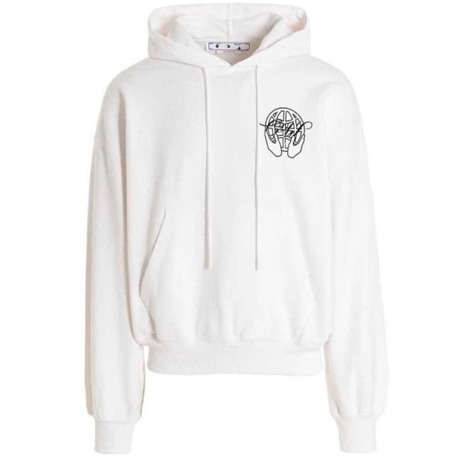 Off White Hand Pfeil Boxy Wei bergr e Hoodie