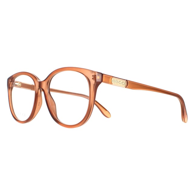 Gucci Round Womens Brown GG0791O  Glasses are a fashionable round style crafted from lightweight acetate. The Gucci logo features on the slender temples for brand recognition.