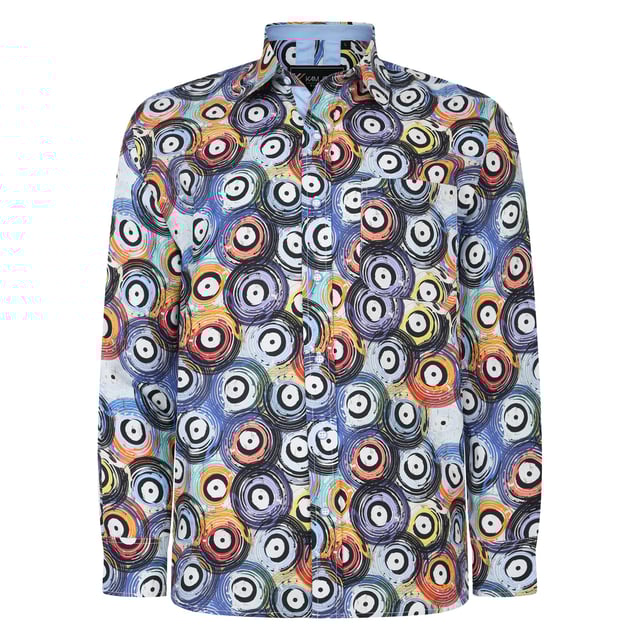 Our Kam Men's printed shirt is a perfect blend of comfort, and style shirt for your wardrobe. Made from 100% cotton, these plus size shirts prioritize both breathability and durability providing a soft and comfortable feel. The long sleeves offer a classic look and the shirt available in various prints, including bird print, feather print, record print, and rose print allowing you to express your unique style. The premium stretch in the fabric ensures ease of movement, making these big and tall shirts ideal for both casual and semi-formal settings. Pair these mens shirts with your favourite jeans, trousers, or shorts to create a versatile and fashion-forward ensemble.