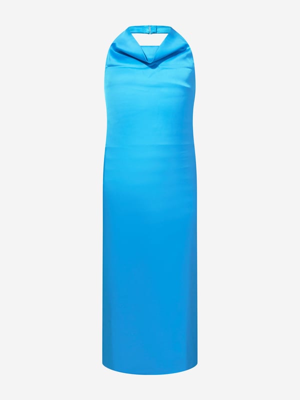A special piece for special occasions, this girls blue halterneck dress from AY by Ayla is sure to turn heads. The longline silhouette boasts a sleek design which shines like tropical waters. Fun to wear and stylish to see, pair with dancing shoes for a party ready look. Halterneck Clasp Rear Zip Fastening Longline
