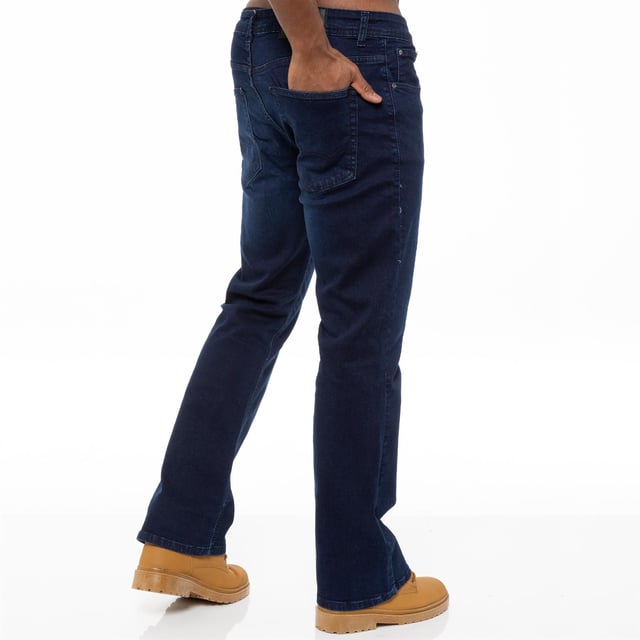 Enzo Mens Bootcut Stretch Denim Jeans