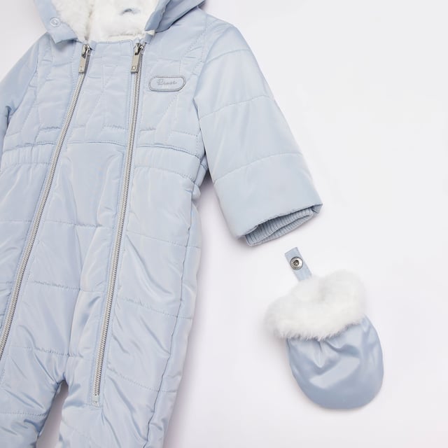 River Island Baby Boys Set Blue Hooded Snowsuit with Booties