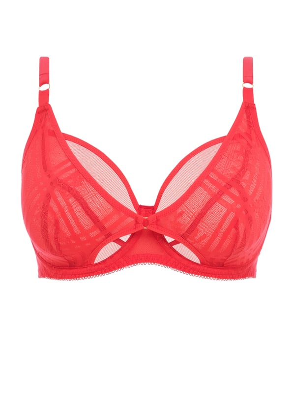 Freya Freya Fatale High Apex Bra. Stretch geo floral lace outer cup to create high apex and give forward projection. This product is recommended as hand wash only.