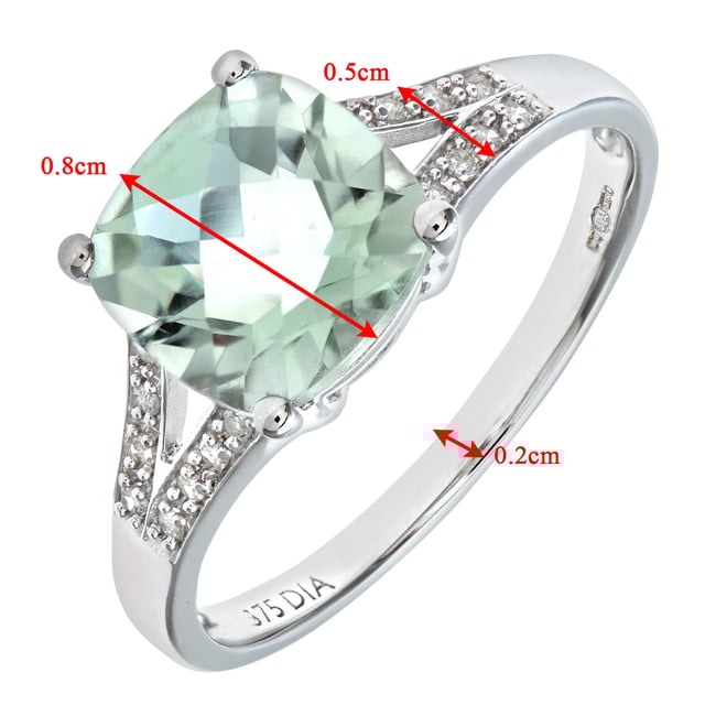 Cushion cut green amethyst ring shop