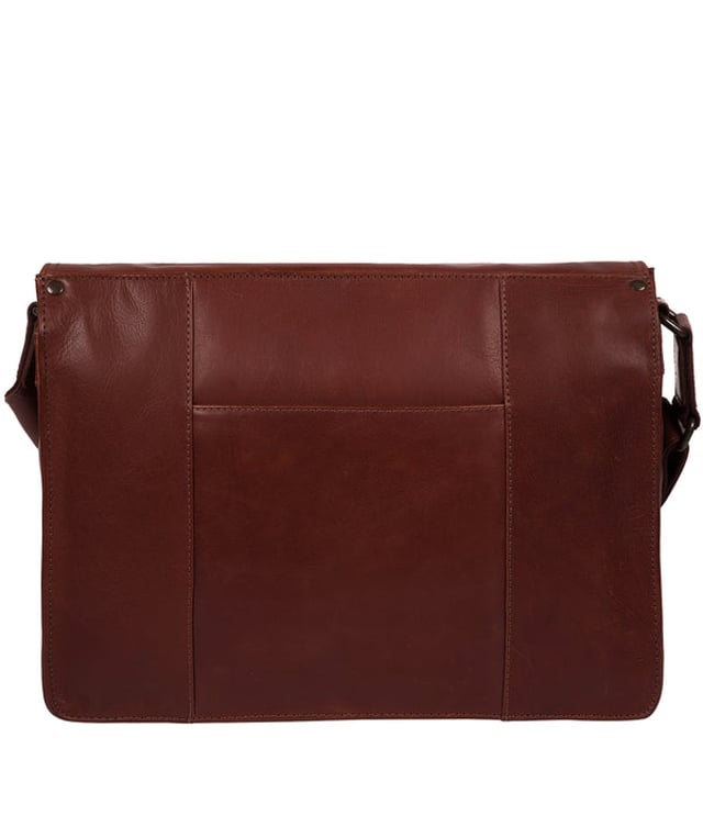 Handcrafted from full-grain natural leather, the 'Zico' messenger bag from Conkca London comes with a robust finish. The handsome accessory features a fold-over top secures a spacious central compartment which is lined with natural, untreated 100% cotton lining alongside rustic metal fittings and zips. Ample storage space is provided by a padded laptop pocket on the interior. Comes with an adjustable strap with a maximum drop length of 70cm and adorned with the handsome Conkca leather label.