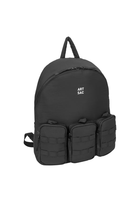 Our largest backpack made in our padded nylon fabric. This lightweight backpack has plenty of internal space as well as a unique triple-pocket design and internal laptop sleeve (fits 15 inch laptop / Apple MacBook Pro 16 inch) for you to organise all your essentials. It's stylish design is discreet and adaptable enough to style with any outfit. The perfect bag for your every day commute or casual day-trip. Features: , Padded lightweight nylon, Water resistant, 15 inch padded laptop sleeve - Fits Apple MacBook Pro 16 inch, Zip top opening to main compartment, ARTSAC screen printed logo, Triple front zip pocket with loops, Internal zip pocket for smaller valuables, 2 Internal mobile phone slip pockets - fits normal and plus size smart phones, 3 Internal pen slip pockets, Ergonomic contoured back panel, Adjustable padded backpack straps, Top grab handle, Large model Style Ref: 52011 BLACK