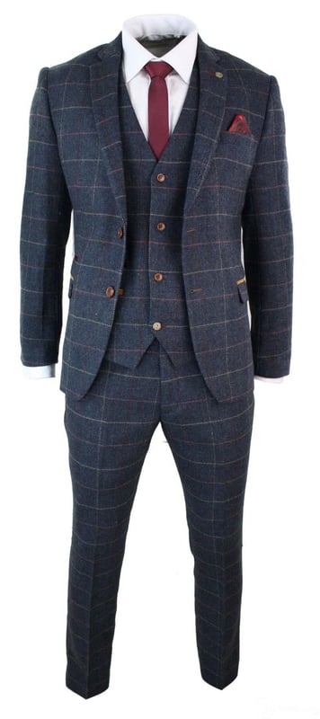 Max out on tweed and Check with the Eton three piece suit, A timeless design with both vintage appeal and practicality. Created using a herringbone weave of rich wool mix material, this suit will keep you well insulated and will successfully stand the test of time. Ideal for country barn weddings. - Note: The waistline of the pants is 15cm smaller than the corresponding size of the jacket. For example, a 34'' coat + 28'' pants, a 36'' coat + 30'' pants, a 38'' coat + 32'' pants, a 40'' coat + 34'' pants, a 42'' coat + 36'' pants, 44'' jacket + 38'' pants, 46'' jacket + 40'' pants, 48'' jacket + 42'' pants, 48'' jacket + 44'' pants, and 52'' jacket + 46'' pants.