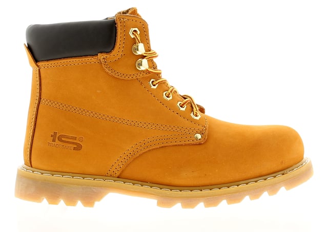 New Mens Gents Tan Tradesafe Lace Up Steel Toe Cap Safety Boots