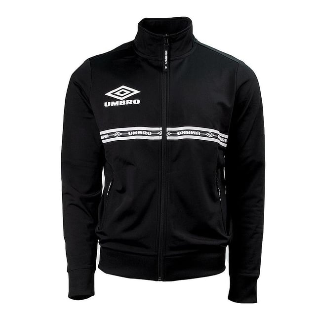 Umbro Long Sleeve Zip Up Black Mens Logo Taped Track Jacket 65805U 060