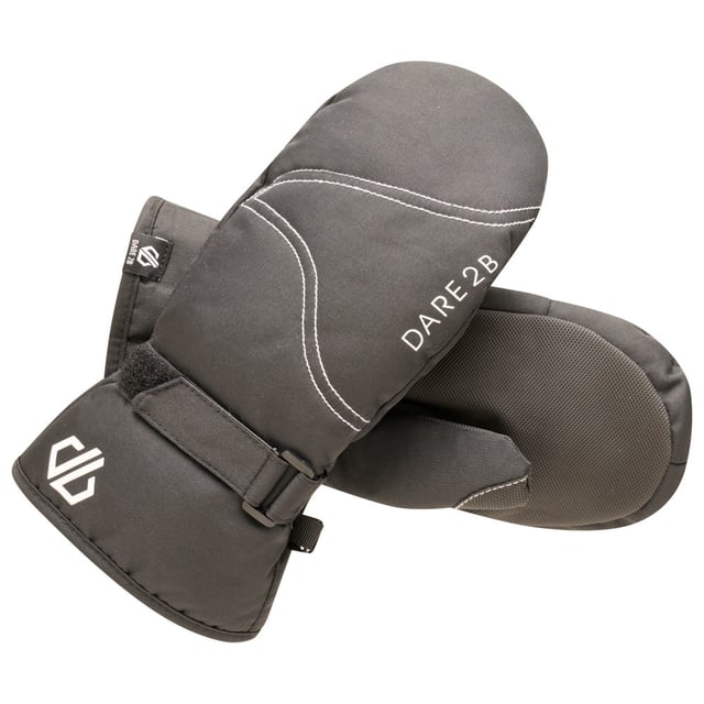 Polyester fabric with waterproof insert. Water repellent finish. High loft polyester insulation - 60gsm. Warm scrim lining. Textured gripped palm. Elasticated wrist. Adjustable cuffs. Secure clip attachment.