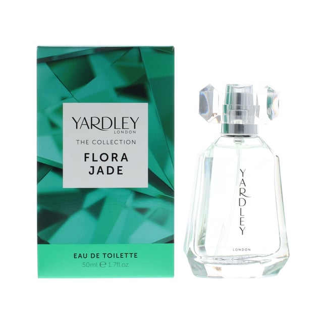 Flora Jade by Yardley is a green floral chypre fragrance for women. Top notes of peach bergamot and galbanum blend with an airy floral bouquet heart of rose jasmine ylangylang and orris delicately wrapped up in base notes of patchouli sandalwood and moss.