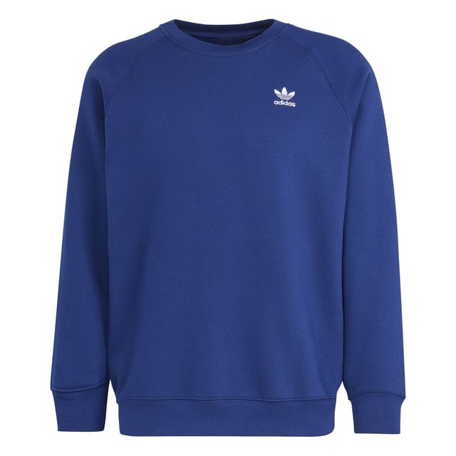 Mens adidas Originals Trefoil Essentials Crewneck Sweatshirt in dark blue - white. Sometimes less is more. The adidas Trefoil Essentials crewneck perfects effortless style and timeless design. An embroidered Trefoil adorns the clean silhouette. Made for everyday casual wear  this crewneck serves laid-back vibes with a simple yet bold look.- Comfortable crewneck sweater made for daily wear.- Regular fit.- Ribbed crew neck.- Long sleeves.- Trefoil logo at left chest.- Ribbed cuffs and hem.- Made with Better Cotton.- Main material: 70% Cotton  30% Polyester (recycled).  Machine washable.- Ref: IM7677