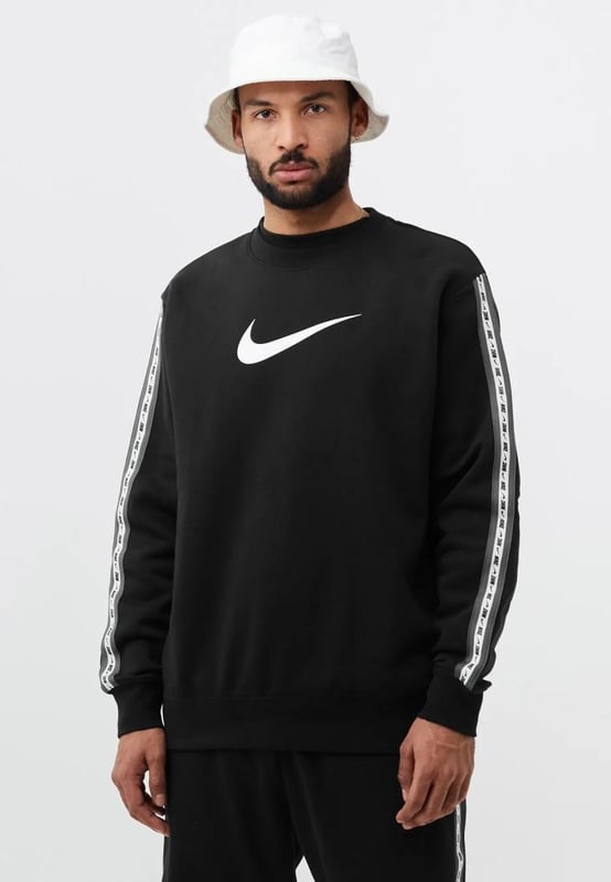 Nike Mens Fleece Sportswear Crew Neck Tracksuit in Black