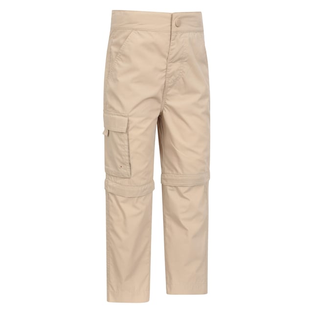 Outer Materials: 65% Polyester, 35% Cotton. Design: Plain. Fastening: Button, Zip Fly. Fabric Technology: Breathable, Fade Resistant, Lightweight, Quick Dry, Shrink Resistant, Soft. Zip-off Legs. Pockets: 2 Side Pockets, 1 Thigh Pocket, Flap Closure, 2 Back Pockets.