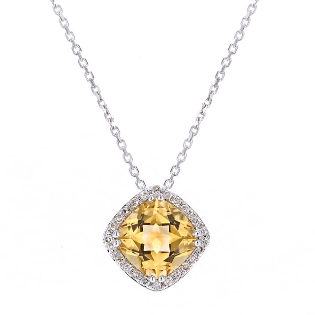 9K (375) Yellow Gold: 1.6gr; # Diamond: 0.05ct; # Citrine: 1.39ct