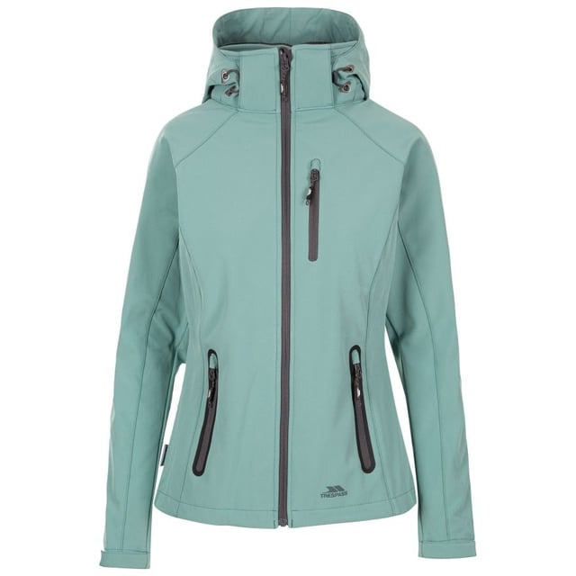 Wasserdichte Jacke mit verstellbarer, abnehmbarer Kapuze. Kontrastfarbene Reißverschlüsse. 3 flache Reißverschlusstaschen. Flache Manschette mit verstellbarer Lasche. Kinnschutz. Kordelzug am Saum. Wasserdicht 8000mm, atmungsaktiv 3000mvp, winddicht. 94% Polyester, 4% Elastan, TPU-Membran. Trespass Womens Chest Sizing (ca.): XS/8 - 32in/81cm, S/10 - 34in/86cm, M/12 - 36in/91.4cm, L/14 - 38in/96.5cm, XL/16 - 40in/101.5cm, XXL/18 - 42in/106.5cm. Bitte beachten Sie: Passt größengetreu und liegt in der Taille eng an.