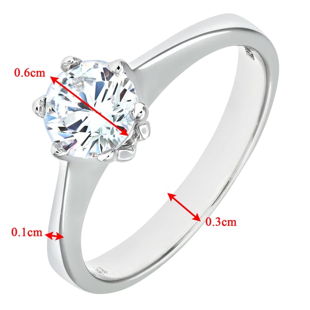 9K (375) White Gold: 2.6gr; # Cubic Zirconia