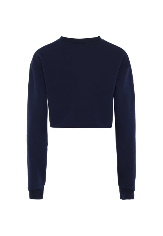 Der kurze Pullover von myMo ATHLSR sorgt mit seinen vielen Farben für gute Laune, während das weiche, unkomplizierte Material und die lockere Passform mit überschnittenen Schultern den Tragekomfort sichern. Die formstabilen Rippbündchen an Ärmeln und Ausschnitt ergänzen das Design.  Sweatshirt