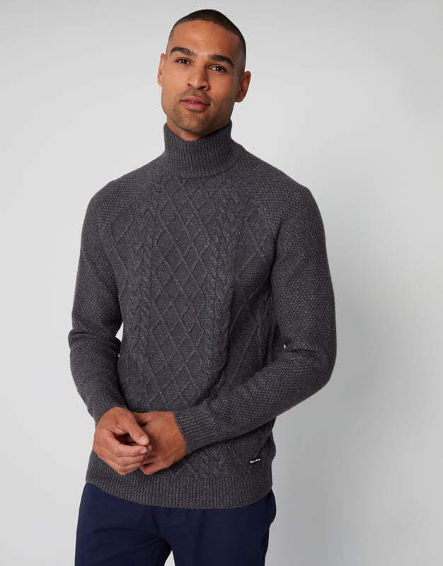 Turtle neck discount cable knit jumper