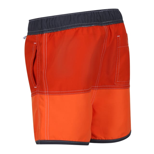 100% Polyester. Fabric: Microfibre. Design: Colour Block, Logo. Pockets: 2 Side Pockets, 1 Back Pocket. Fastening: Pull-On. Fabric Technology: Hardwearing, Quick Dry, Soft. Waistline: Drawcord, Elasticated. Sustainability: Made from Recycled Materials.