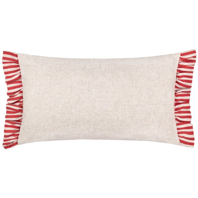 Add a stylish touch to your living space with the Okara Leopards Printed Ruffle Cushion. Featuring an exquisitely hand-painted design inspired by Indian Chintz, this cushion combines painterly florals with a striking mirrored print of jungle creatures, creating a sophisticated yet vibrant statement piece. The textured fabric and versatile colour palette enhance its modern appeal, while the striped frill trim adds an effortless charm that blends relaxed style with refinement. Perfect for those who appreciate the art of print and pattern, this cushion effortlessly elevates interiors with a tasteful nod to nature's beauty.
