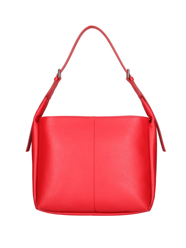 Bolso de hombro para mujeres. El cierre es con zip. Los bolsillos internos son uno con zip y dos abiertos. Los bolsillos externos están ausentes. La correa del hombro está ausente. El mango está en cuero. Hay tres compartimentos internos. El material externo es de cuero en dólar real y paja Tabru. Está alineado internamente en 70% de tela de algodón: 30% de poliéster. Medidas: 31x26x14 cm. Hecho en Italia