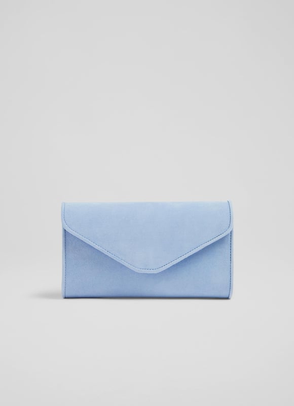 Pastel blue shop clutch bag