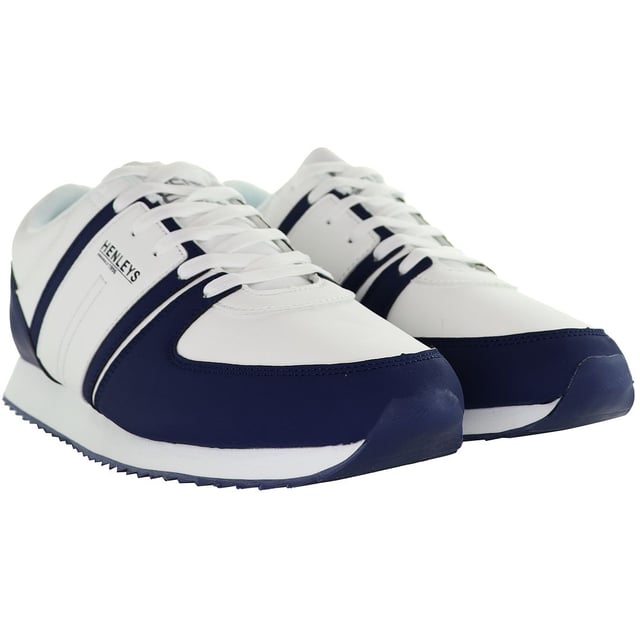 The Henleys Renner Men's Running Trainers are crafted to optimize your running performance while keeping you stylish and comfortable throughout your workouts. Here are the key features of these exceptional trainers:

 Modern Design:  The Renner trainers feature a contemporary design that seamlessly blends style with functionality, making them a perfect choice for both athletic activities and casual wear.

 Breathable Upper:  Engineered with a breathable mesh upper, these trainers ensure maximum airflow to keep your feet cool and dry, even during intense runs or workouts.

 Lightweight Construction:  Built with lightweight materials, the Renner trainers offer a feather-light feel, allowing for effortless movement and agility on the track or treadmill.

 Responsive Cushioning:  Equipped with responsive cushioning in the midsole, these trainers provide excellent shock absorption and energy return, helping to reduce fatigue and enhance your performance.

 Durable Outsole:  The durable rubber outsole of the Renner trainers offers exceptional traction and grip on various surfaces, ensuring stability and confidence with every stride.