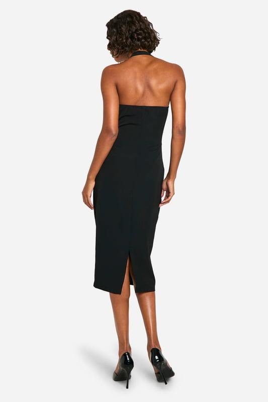 Tall Halter Strap Detail Bodycon Midi Dress Tall Halter Strap Detail Bodycon Midi Dress
