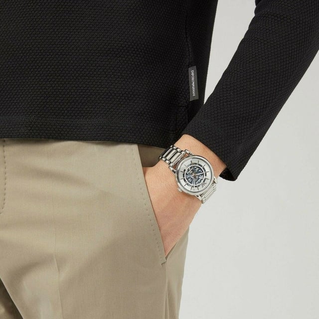 Specification Details Brand Emporio Armani Model AR60006 Barcode Number 723763265089 Gender Men's Case Diameter 43 mm Case Material Steel Case Colour Metallic Gray Dial Colour Grey Band Material Stainless Steel Band Colour Metallic Gray Movement Quartz Chronograph No Water Resistance 5 ATM