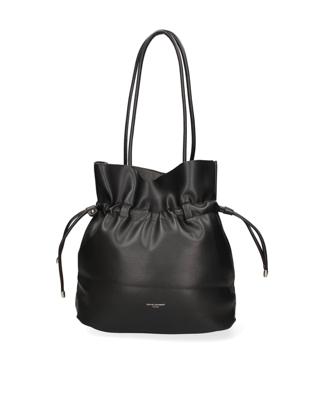 Bolso bandolera para mujer. El cierre es con cremallera. Los bolsillos internos son uno con cremallera y dos abiertos. Los bolsillos externos están ausentes. Falta la correa para el hombro. El mango está fabricado en resina. Hay un compartimento interno. El material exterior es PVC. Internamente está forrado en poliéster. Medidas: 30x33x14 cm. Producto de moda
