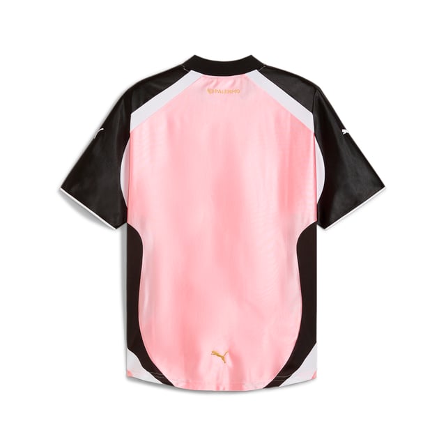 PUMA x PALERMO F.C. Unisex Jersey PRODUCT STORY: PUMA x PALERMO F.C. brings you streetwear fits with archive inspired graphics and details that represent the unique identity of the club. This relaxed fit jersey features embroidered club details. FEATURES & BENEFITS: dryCELL: Performance technology designed to wick moisture from the body and keep you free of sweat during exercise. DETAILS: Relaxed fit; 180gsm, tricot; Collar; Short sleeves; Palermo F.C. branding details; PUMA branding details. Our model is 186 cm tall and is wearing size M UK.