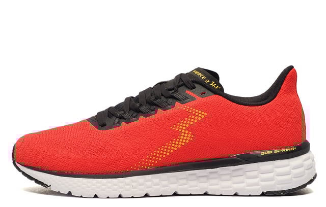 These 361 Fierce 2 running shoes are expertly engineered to deliver optimal performance and comfort for every run. Crafted with a performance-knitted fabric upper, they provide excellent breathability while striking the perfect balance between stretch and support, allowing your foot to move naturally.
The innovative QU!KSPRING+ material ensures lightweight cushioning and responsiveness, significantly enhancing your running experience. The MORPHIT lacing system offers secure midfoot support, creating a locked-in fit. Additionally, the pressure-free tongue eliminates stress on the top of your foot, further enhancing comfort.
The cushioned foam insoles deliver long-lasting comfort and excellent moisture management, whilst the plush heel collar adds additional support. This combined with the flex groove design work together to enhance stability and mimic your foot's natural motion for a smooth heel top toe transitions.

-Textile / Performance Knitted Fabric enhances breathability
- Anatomical pressure free tongue design
- Perfect fit lace up closure
- Eyelet design for optimal support
- QU!KSPRING+ cushioning
- Padded ankle collar and heel
- Flex groove design
- Comfort cushioned foam insoles
- Durable rubber outsole
- 361 branding