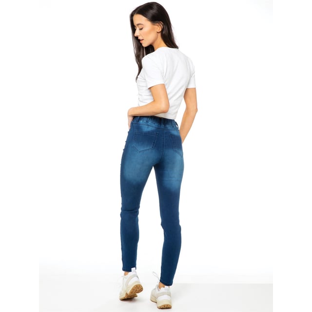 Enzo Womens Skinny Jeggings. Made from premium stretch material fabric for a comfort fit and unrestricted movement. Featuring 2 Back Pockets Belt Loops And Elasticated Waist For Comfort. Ideal for Casual Or Workwear