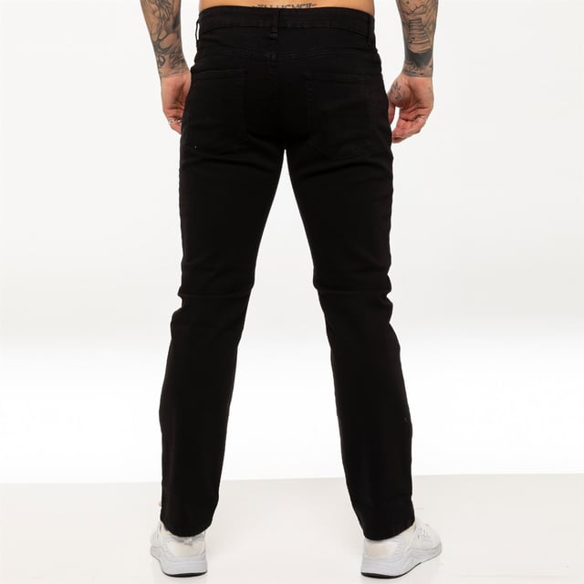 Kruze Mens Straight Leg Regular Fit Stretch Jeans With Two Front, Two Back and Single Coin Pocket. Comfortable Stretch Jeans Ideal for Casual and Work Wear.