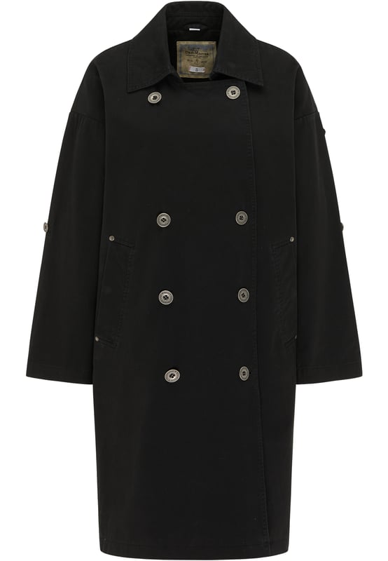 geen voering/geen voering, geen vulling  Deze DreiMaster vintage jas is ideaal voor warmere dagen. Dit casual model overtuigt door zijn brede, oversized snit, schuine zijzakken en dubbele knoopsluiting. Het zachte katoen heeft een gladde voering aan de binnenkant. Overgesneden schouders en de hoogwaardige logoknopen in vintage-stijl ronden het succesvolle ontwerp af.  Jas