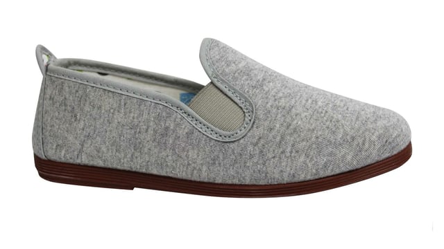Flossy Pamplona Slip On Grey Canvas Kids Espadrilles 55_Jersey_Grey