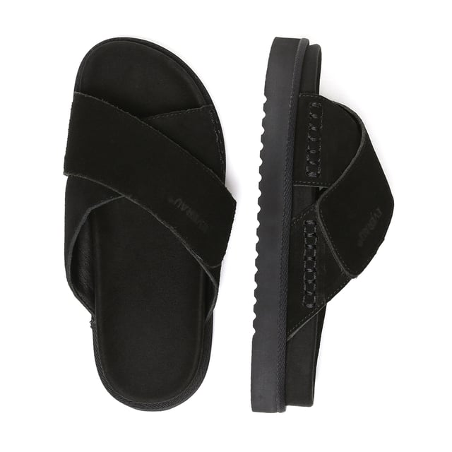 The Rose Slides seamlessly blend comfort and style. Made from smooth, sturdy cow suede, these open-toe sandals ensure exceptional comfort and durability. Featuring a flat heel, they're perfect for all-day wear, making them an ideal choice for both holidays and daily use.

Product No. EAU2011

Description:
- Cow Suede Upper
Fibre Lining
Fibre Insole
- EVA Sole