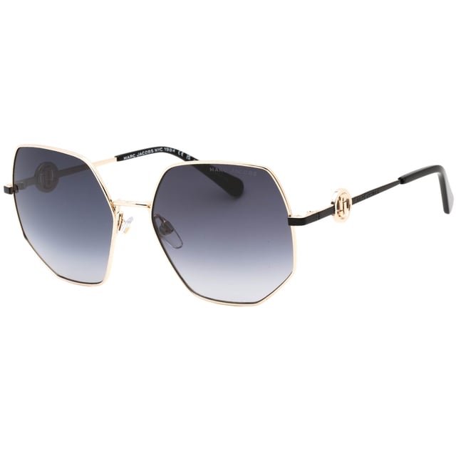 Marc Jacobs Gold Sunglasses, Lens Width = 59mm, Nose Bridge Width = 17mm, Arm Length = 140mm, Sunglasses, Sunglasses Case, Cleaning Cloth and Care Instructions all Included, 100% Protection Against UVA &amp; UVB Sunlight and Conform to British Standard EN 1836:2005, Gold Sunglasses