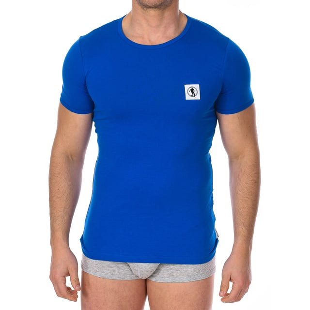 Bikkembergs short sleeve t-shirt.
 Color blue
 Round neck with ribbed finish.
 Fabric label personalized by the brand, on the upper side.
 Comfortable and breathable fabric.
 Seams seen in tone.

 Composition: 95% Cotton, 5% Elastane

 Care:
 -Wash at max temperature. 40ºC.
 -Do not use bleach.
 -Supports dry cleaning.
 -Allows you to use dryer.
 -Iron at max temperature. 130ºC.
 Composition: 95% Cotton, 5% Elastane
 Care:
Care:
 -Wash at max temperature. 40ºC.
 -Do not use bleach.
 -Supports dry cleaning.
 -Allows you to use a dryer.
 -Iron at max temperature. 130ºC.