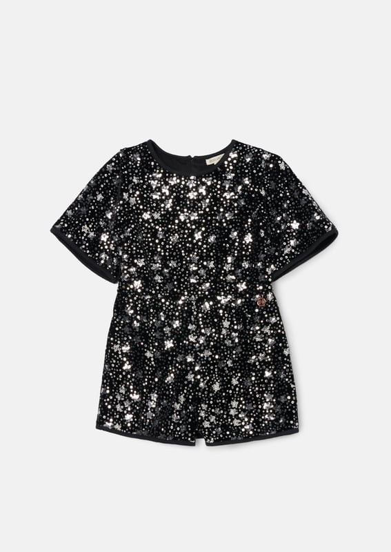Little trendsetters - behold the party outfit of the season! Sequin stars adorn this cute playsuit and bring the party to your wardrobe. Wear with tights and chunky boots for maximum style credits.