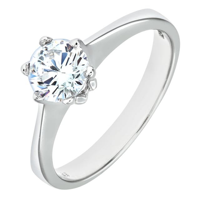 9K (375) White Gold: 2.6gr; # Cubic Zirconia