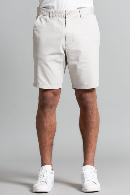 Light Grey Cotton Chino Shorts