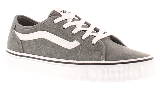 Grey vans 2025 leather laces