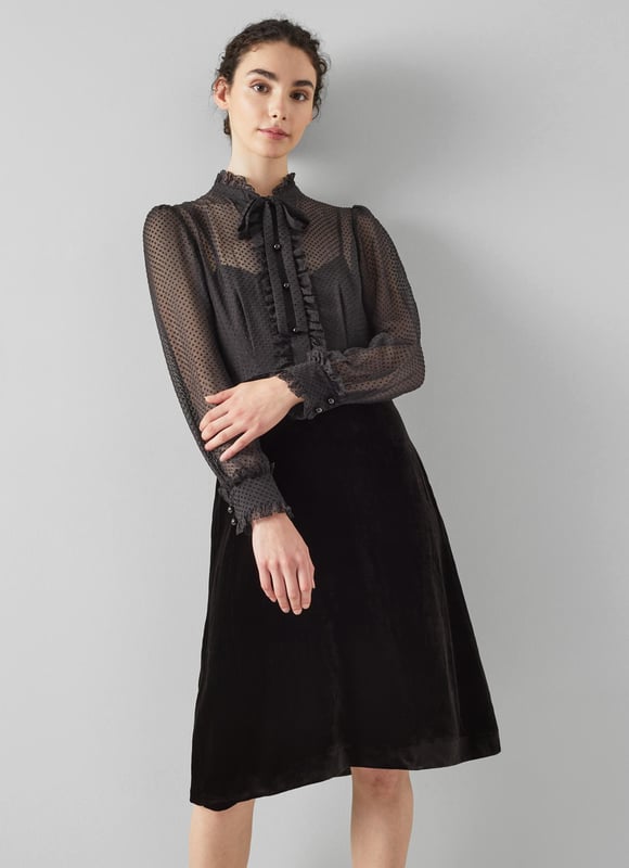 Lk bennett black top lace dress