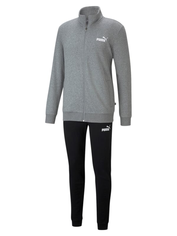 Lässiger Jogginganzug bestehend aus langer Hose und Sweatjacke für Herren der Marke PUMA im Set. Sehr angenehm zu tragen, bequem und sportlich geschnitten zugleich. Die Hose hat einen elastischen Bund mit innenliegendem Kordelzug für individuellen Komfort und Seitentaschen für eine praktische Aufbewahrungslösung.