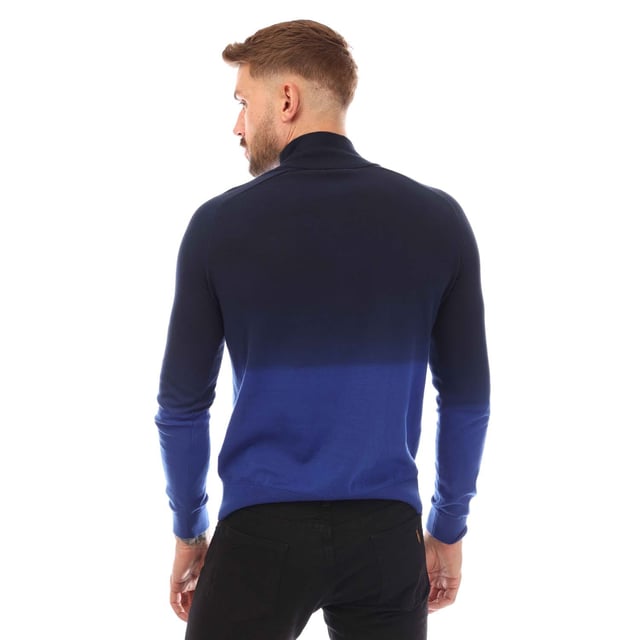 Mens BOSS x Porsche Gesso Half-Zip Sweater in blue.- Stand-up collar.- Zip fastening.- Ribbed cuffs and hem.- Regular fit.- 100% Cotton.- Ref: 504892070433