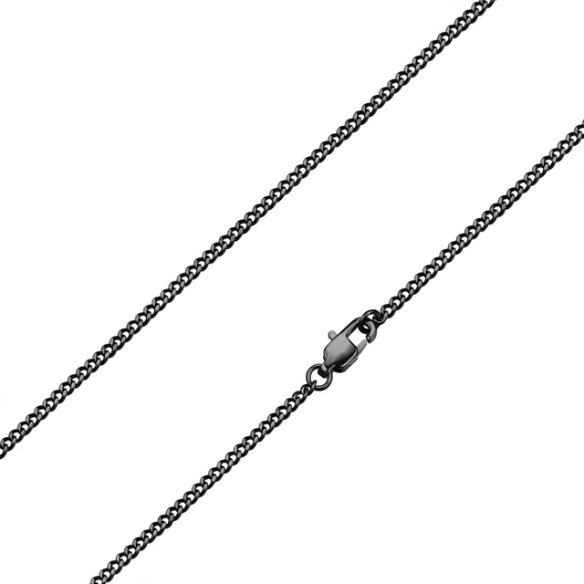 In the Slim Line collection from the men's jewelry label True Rebels you will find accessories for casual guys who like jewelry without frills - versatile, hard-wearing and wearable in the office and in free time. The slim curb chain with 3D bar pendant is inspired by the 80s and adds stylish retro vibes to any outfit. Made from rust-proof, water- and scratch-resistant stainless steel, you benefit from the advantages of the easy-care decorative metal. The dark rhodium finish gives the necklace a masculine touch and an easy-to-use lobster clasp completes the wearing comfort.